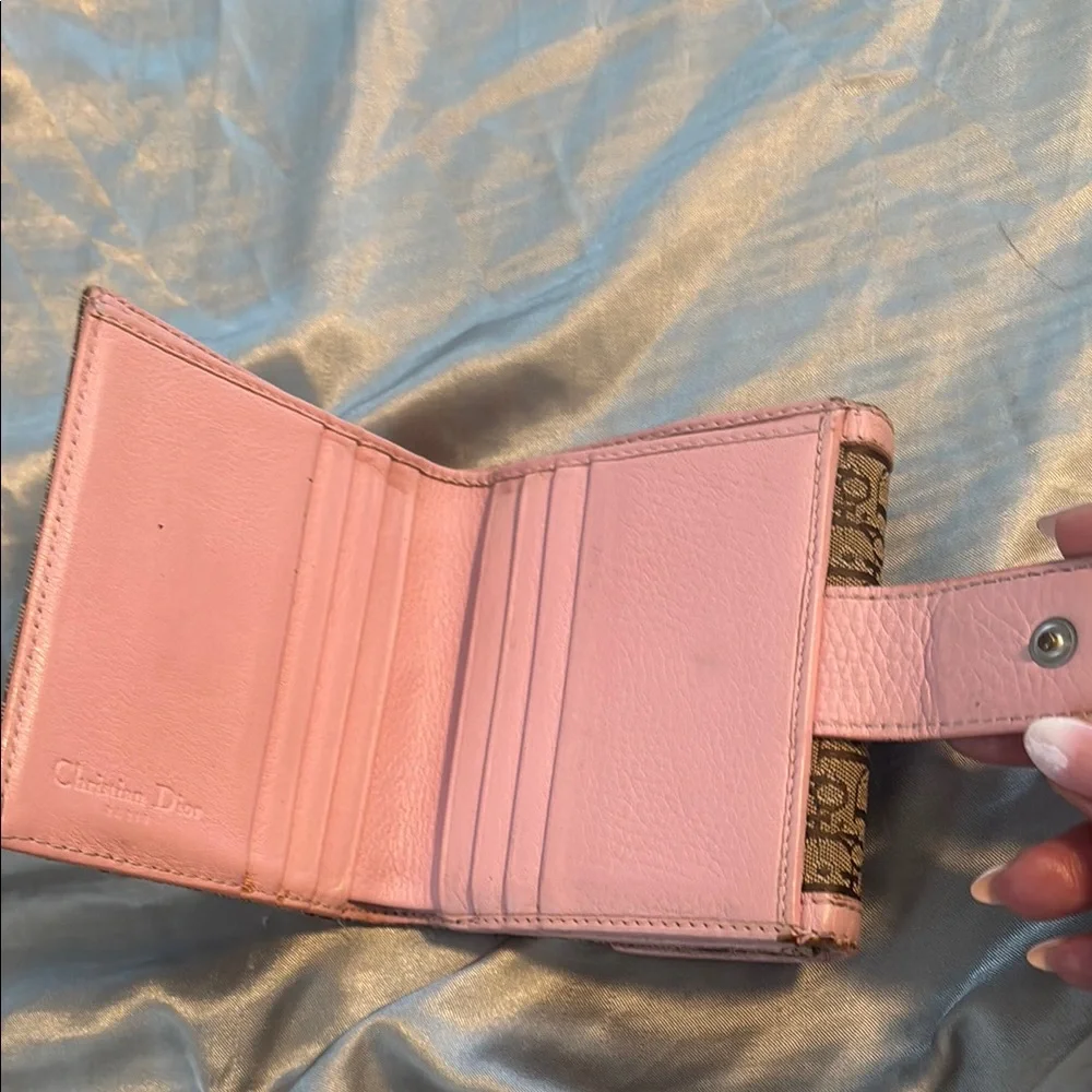 Dior Brown and Light Pink Compact Wallet